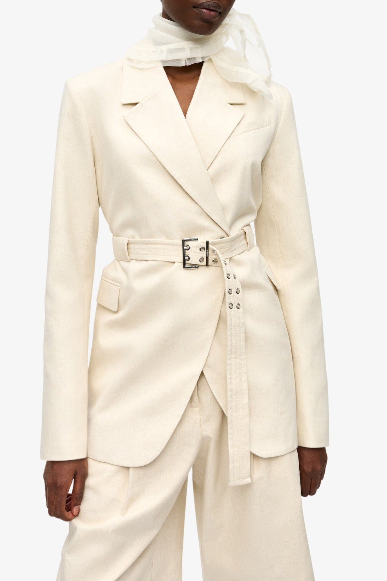 Blazer de tailleur en lin mélangé - Angora
