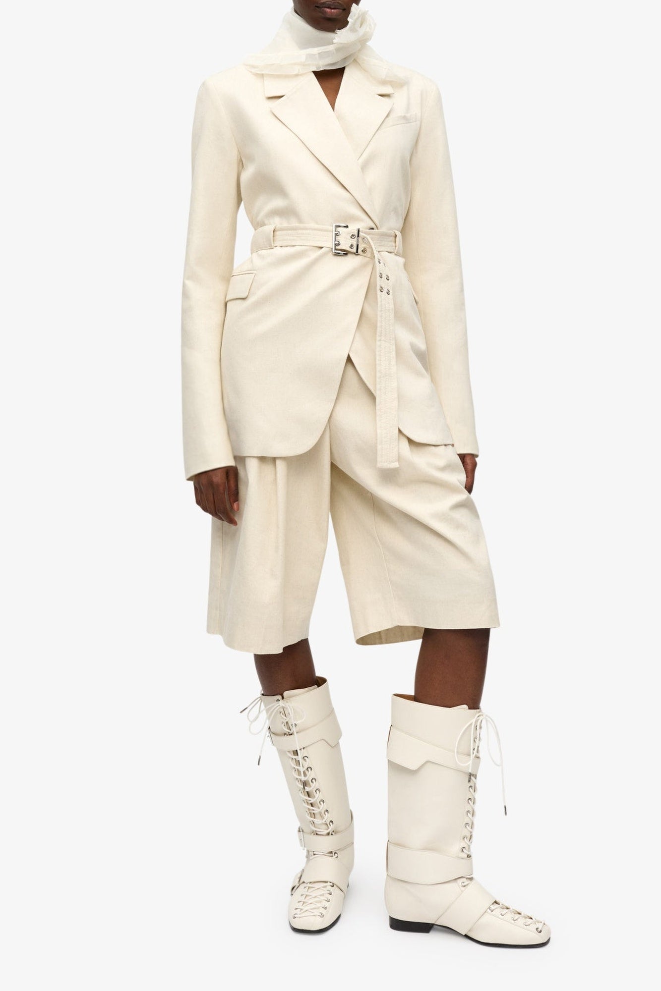 Blazer de tailleur en lin mélangé - Angora