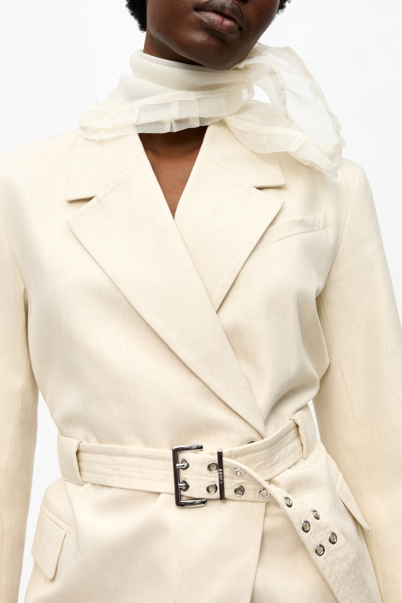 Blazer de tailleur en lin mélangé - Angora