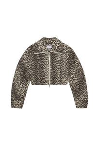 Veste courte à manches incurvées imprimé animal - Leopard