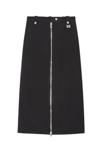 Short zipped crepe skirt - Black