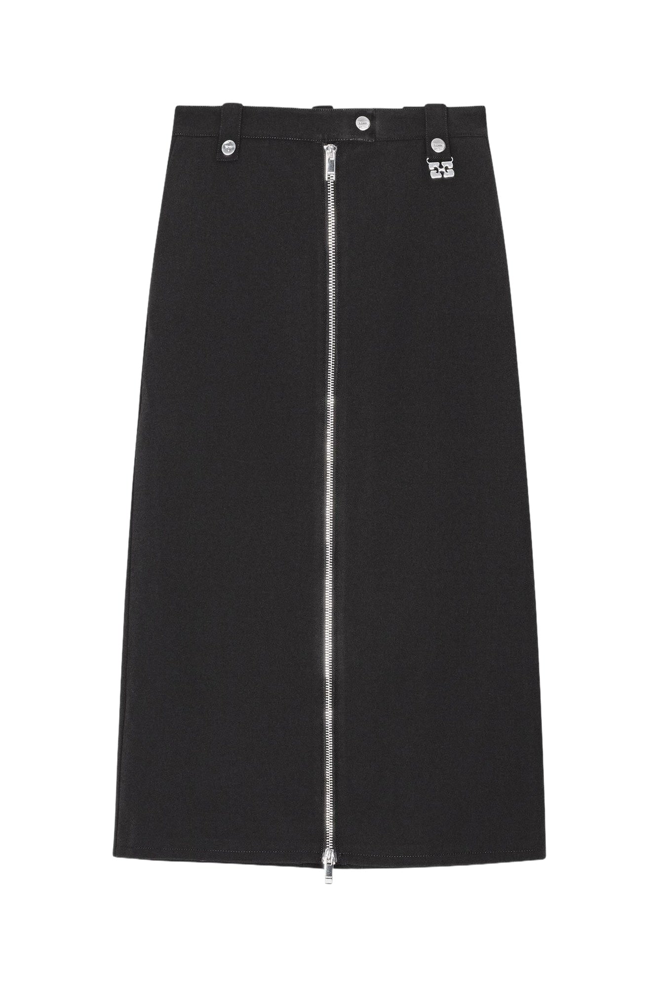 Short zipped crepe skirt - Black