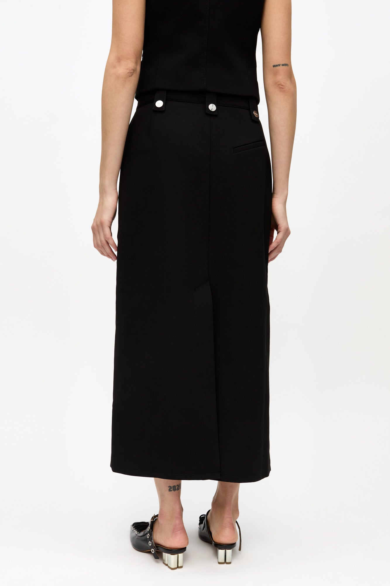 Jupe cpurte zippé en crêpe - Black