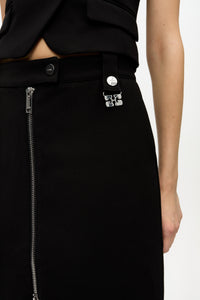 Jupe cpurte zippé en crêpe - Black