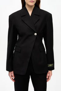Blazer de tailleur épais en coton - Black