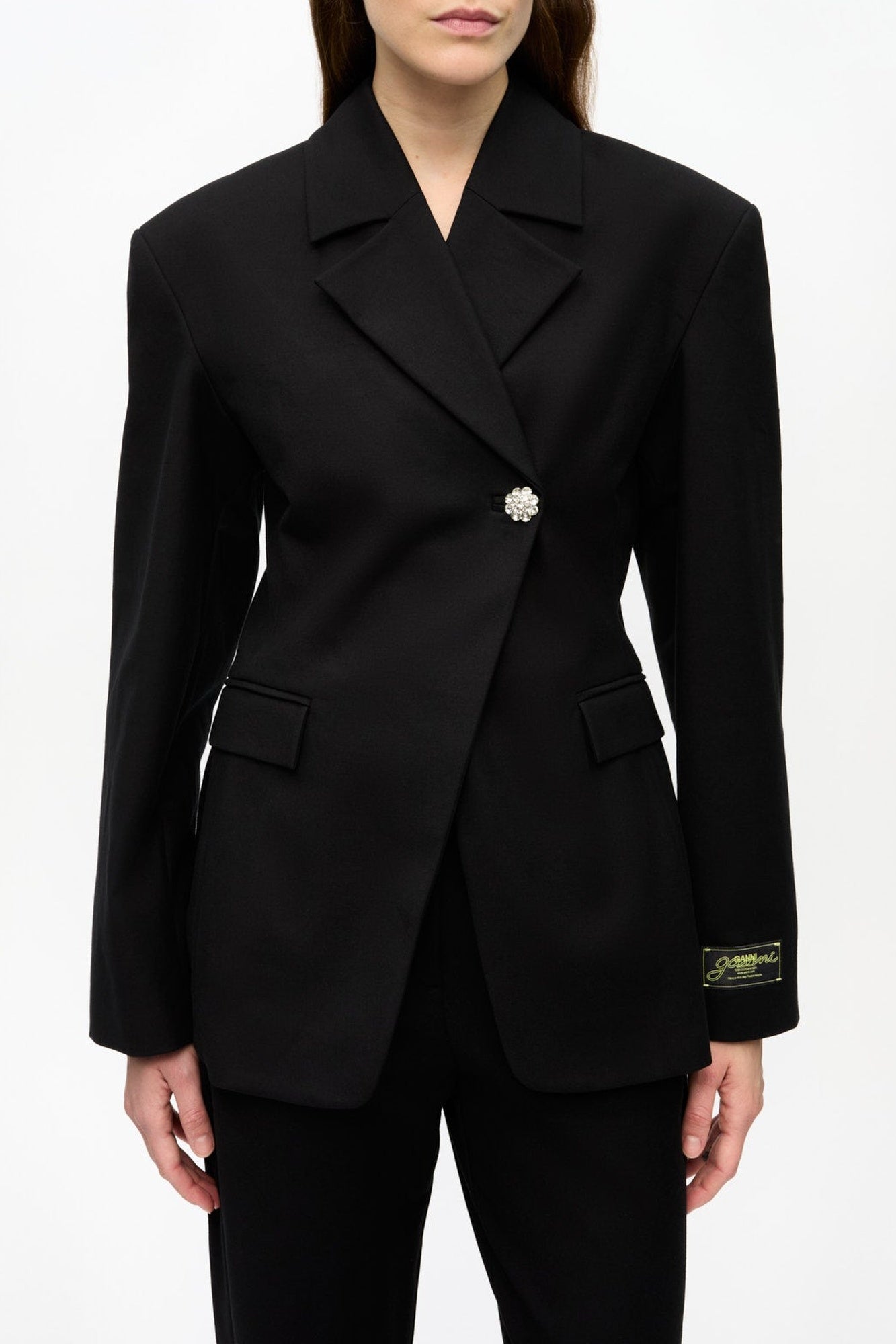 Blazer de tailleur épais en coton - Black