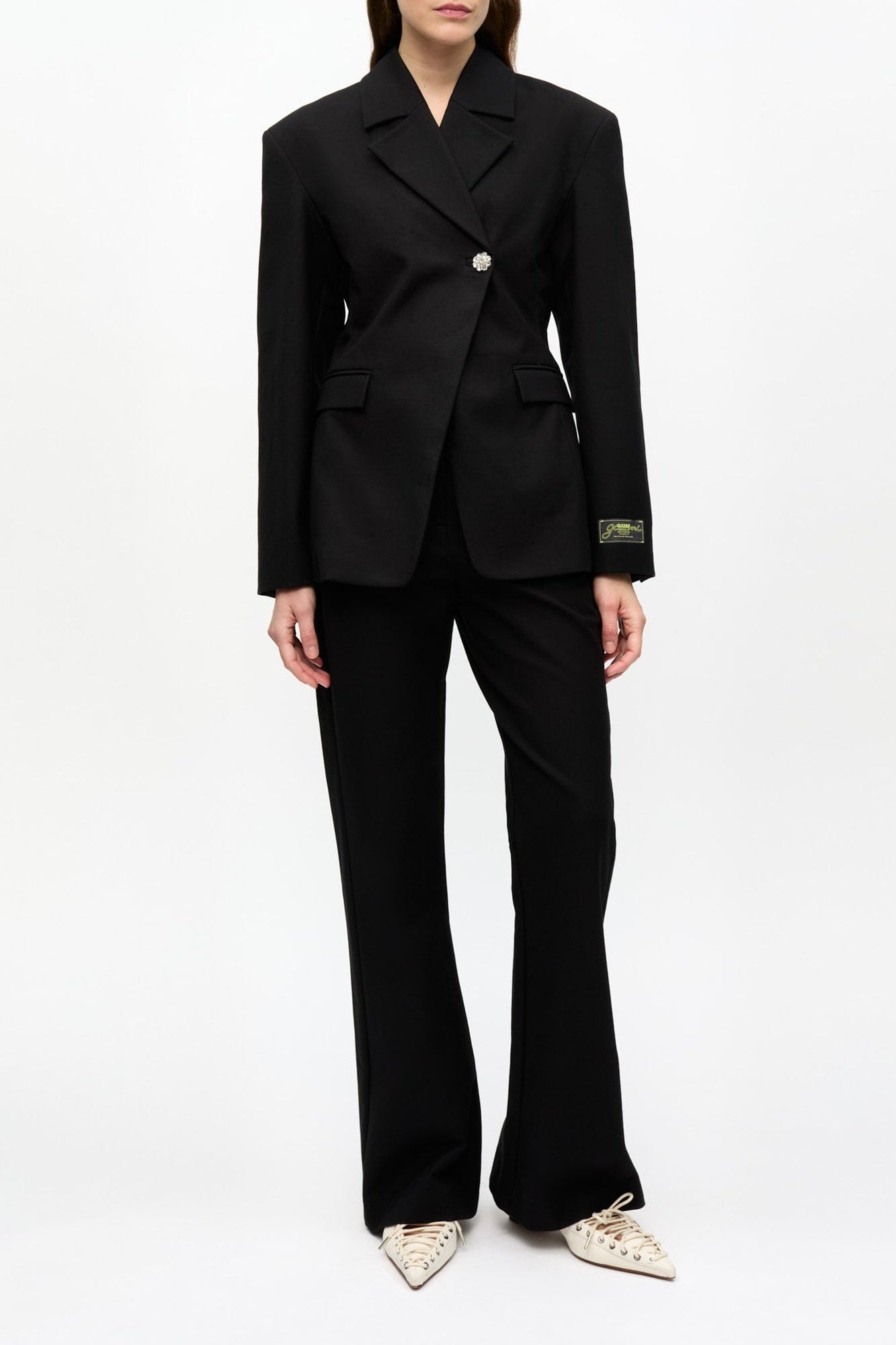 Blazer de tailleur épais en coton - Black