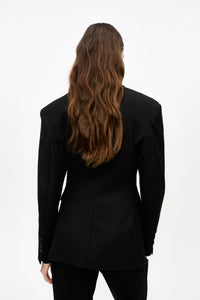 Blazer de tailleur épais en coton - Black