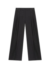 Pantalon taille mi haute en coton - Black