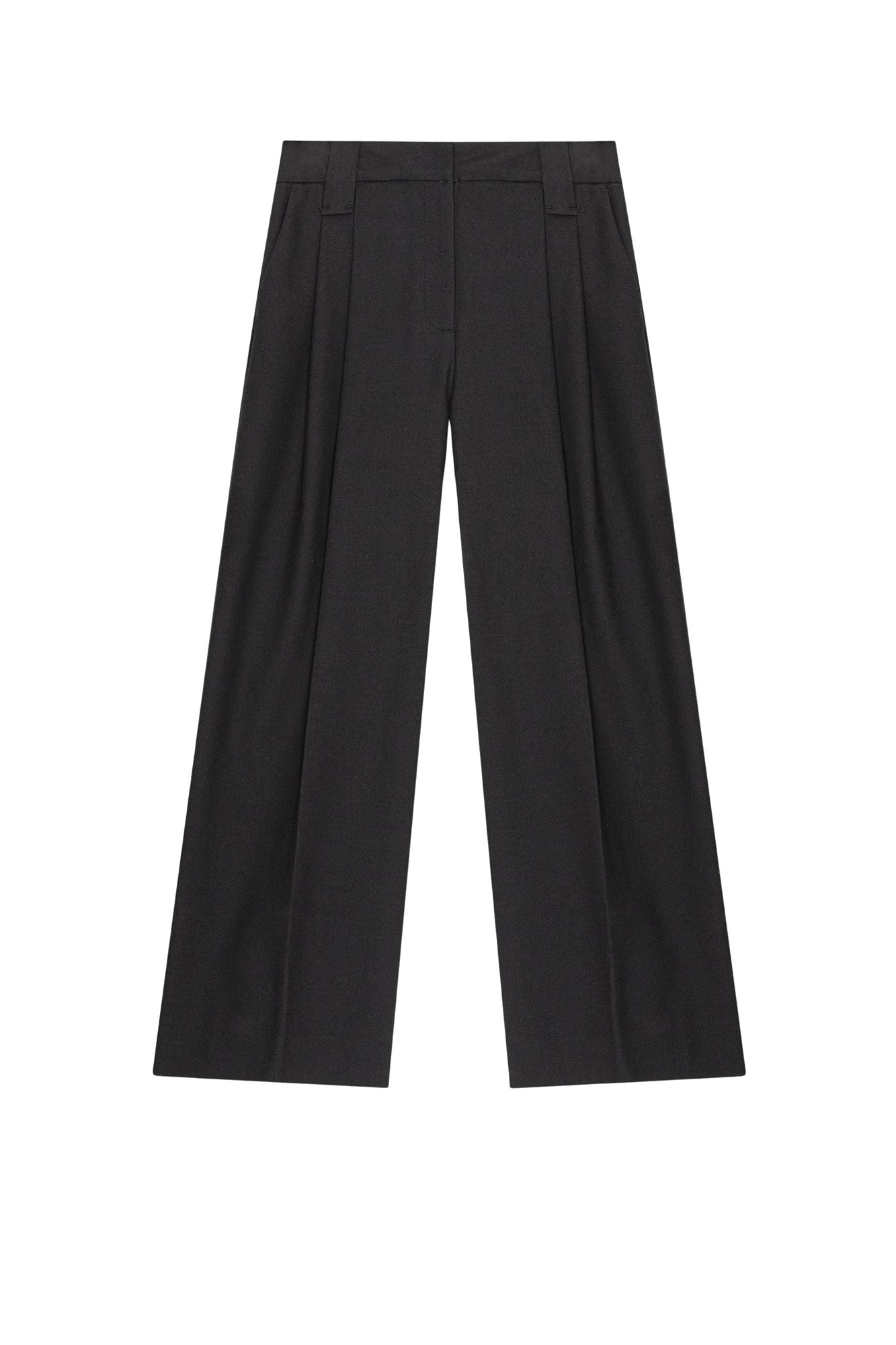 Pantalon taille mi haute en coton - Black
