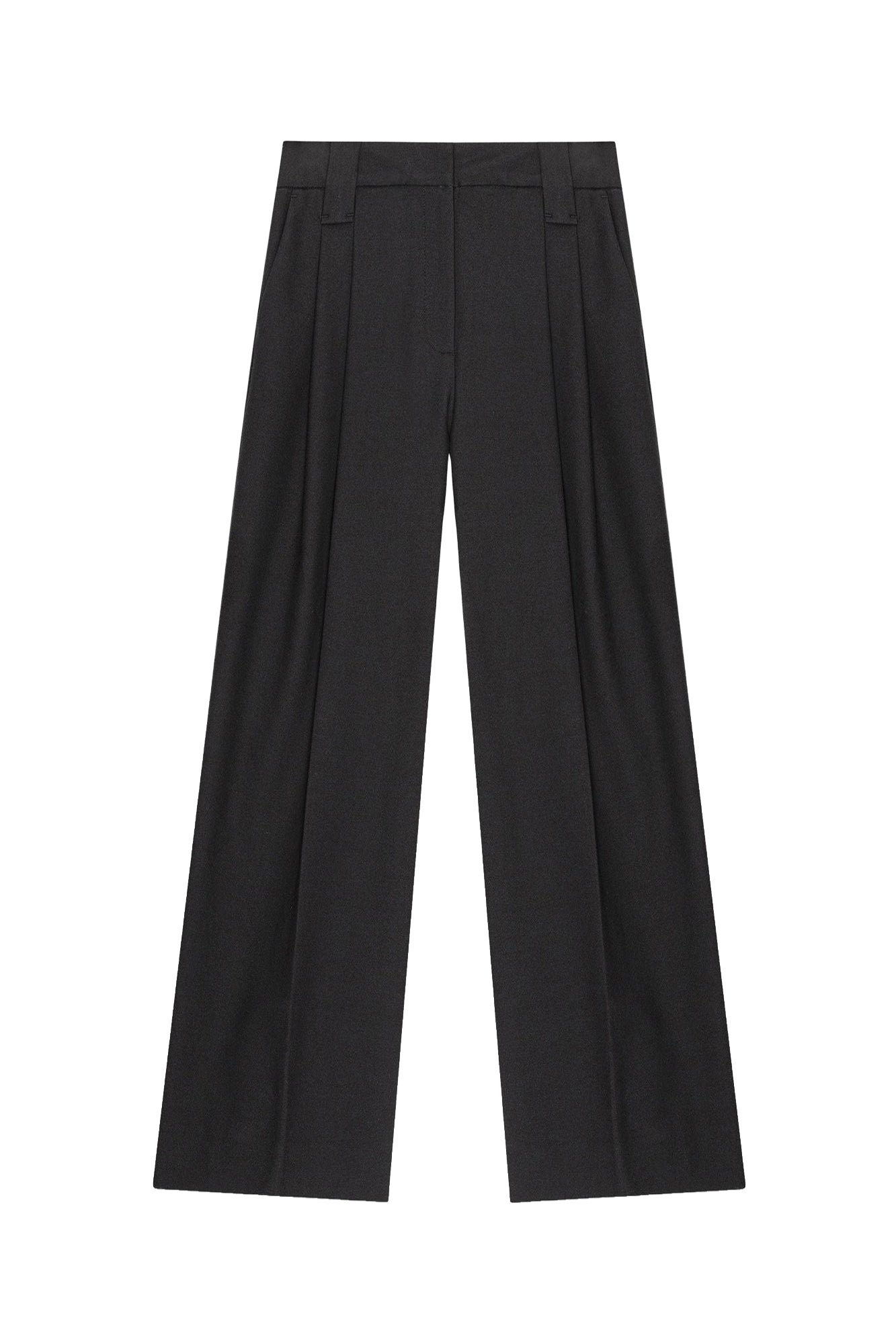 Cotton mid-rise trousers - Black