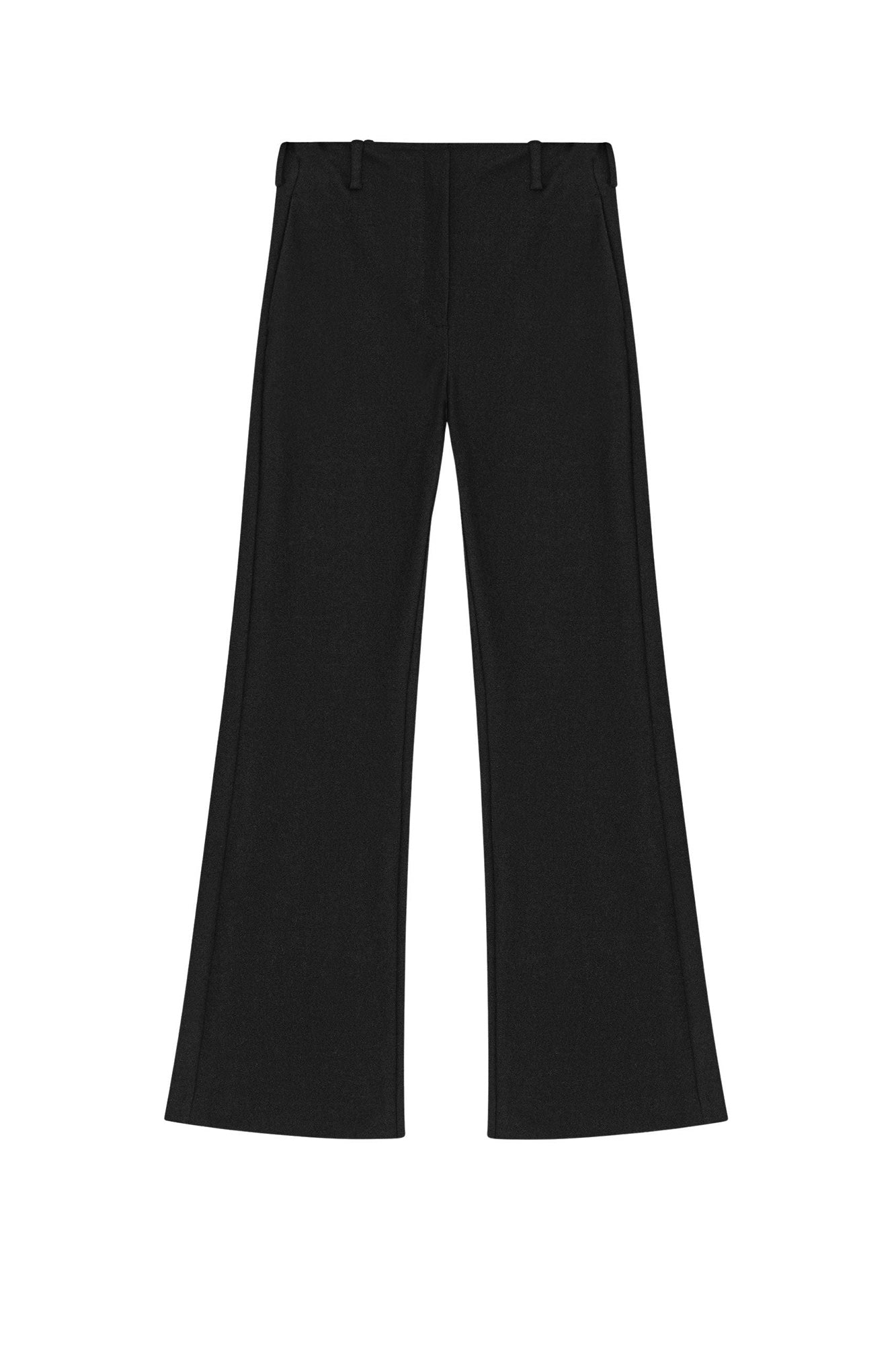 Pantalon évasé épais en coton - Black