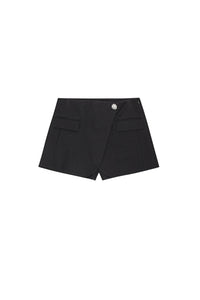 Short croisé en coton - Black