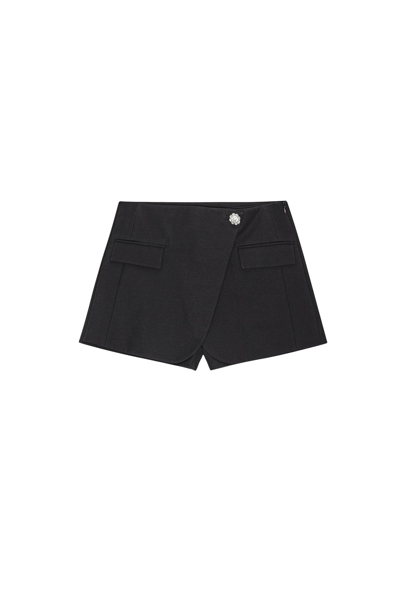 Short croisé en coton - Black