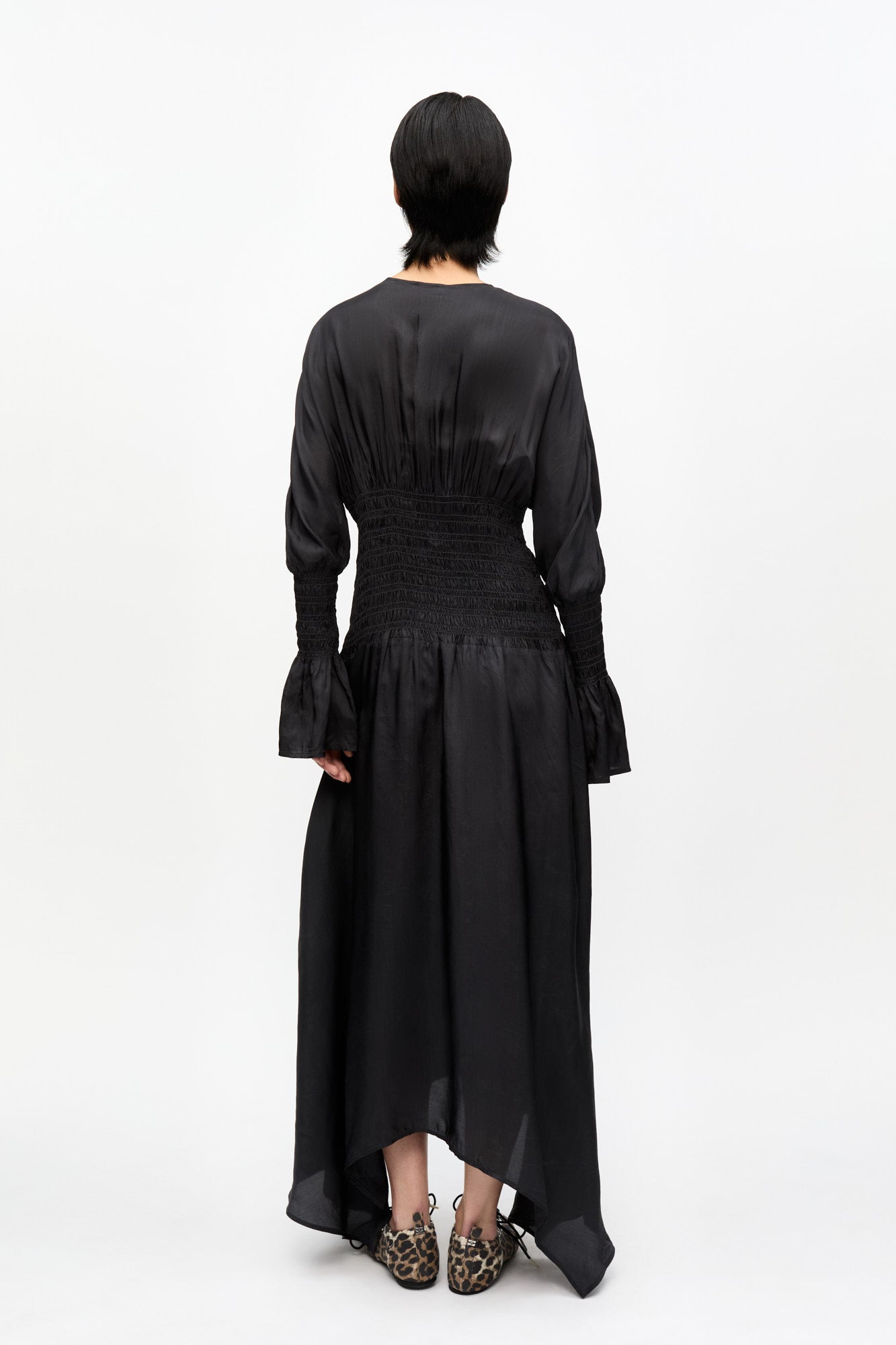 Robe midi smockée - Phantom