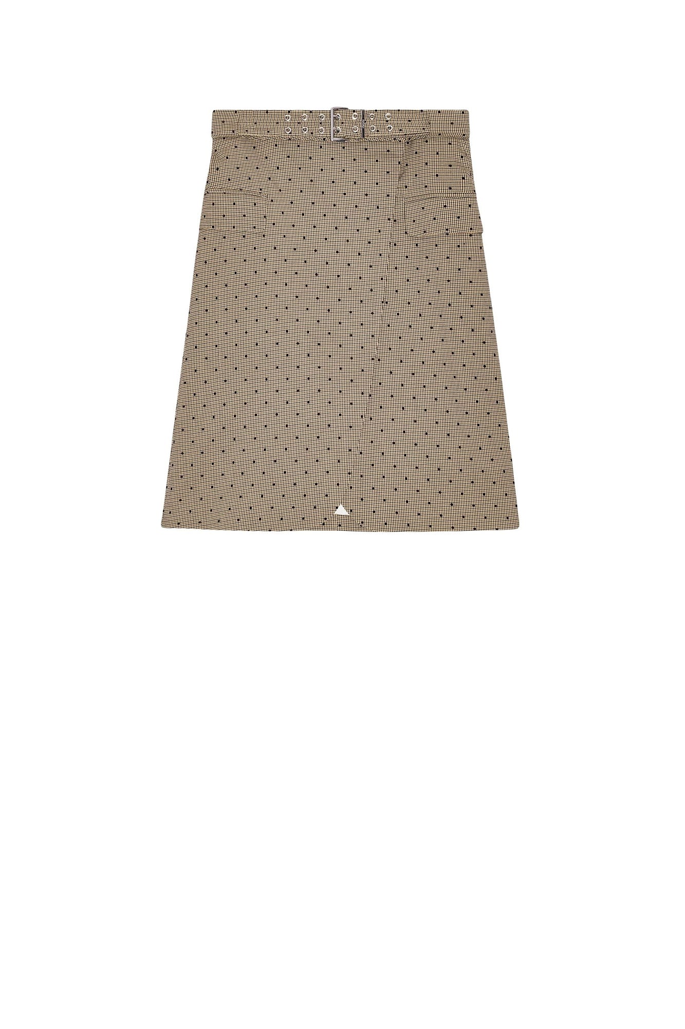 Jupe tailleur à carreaux floqués en tissu - Tiger'S Eye