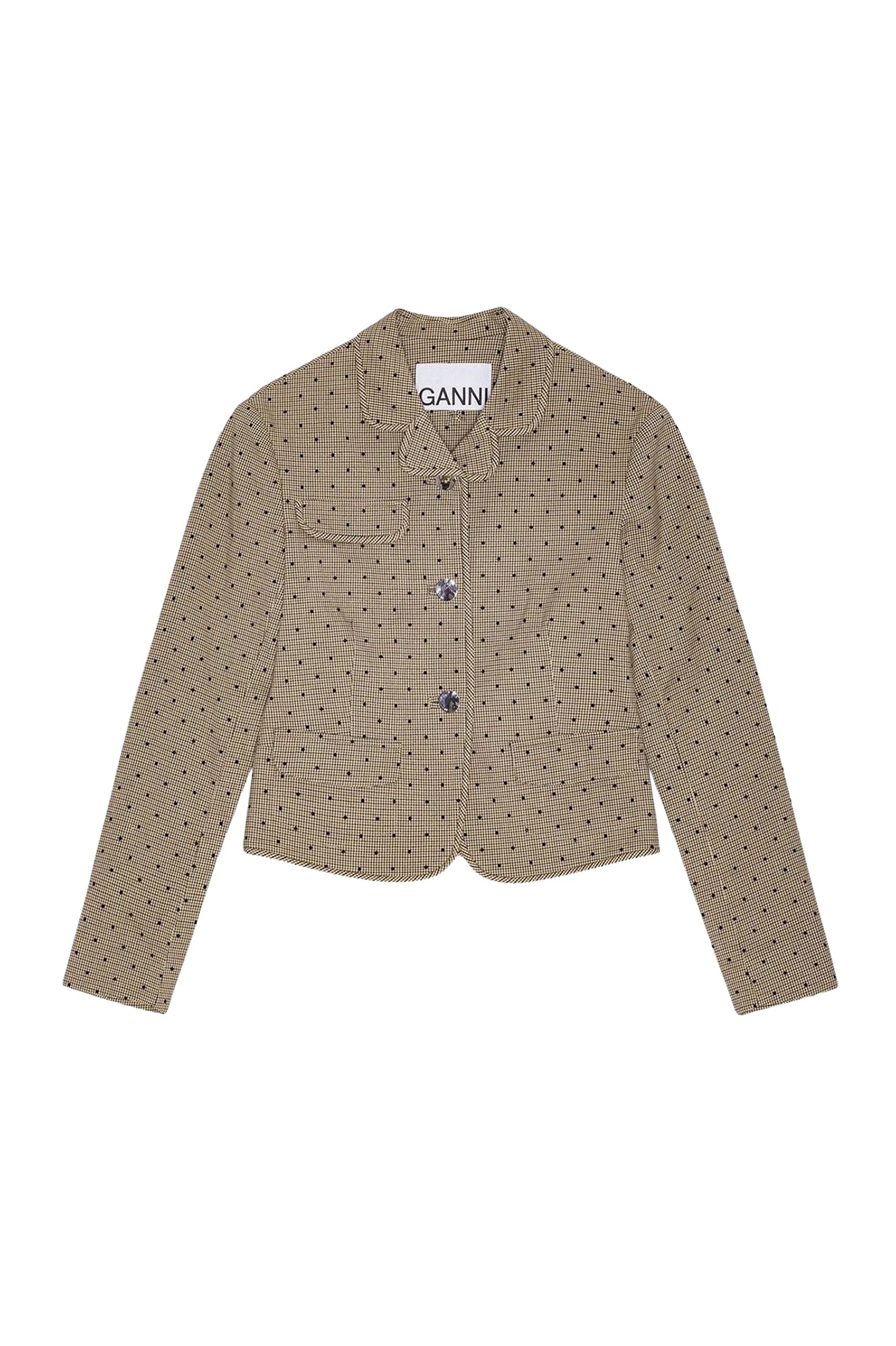 Flocked plaid suit blazer - Tiger's Eye