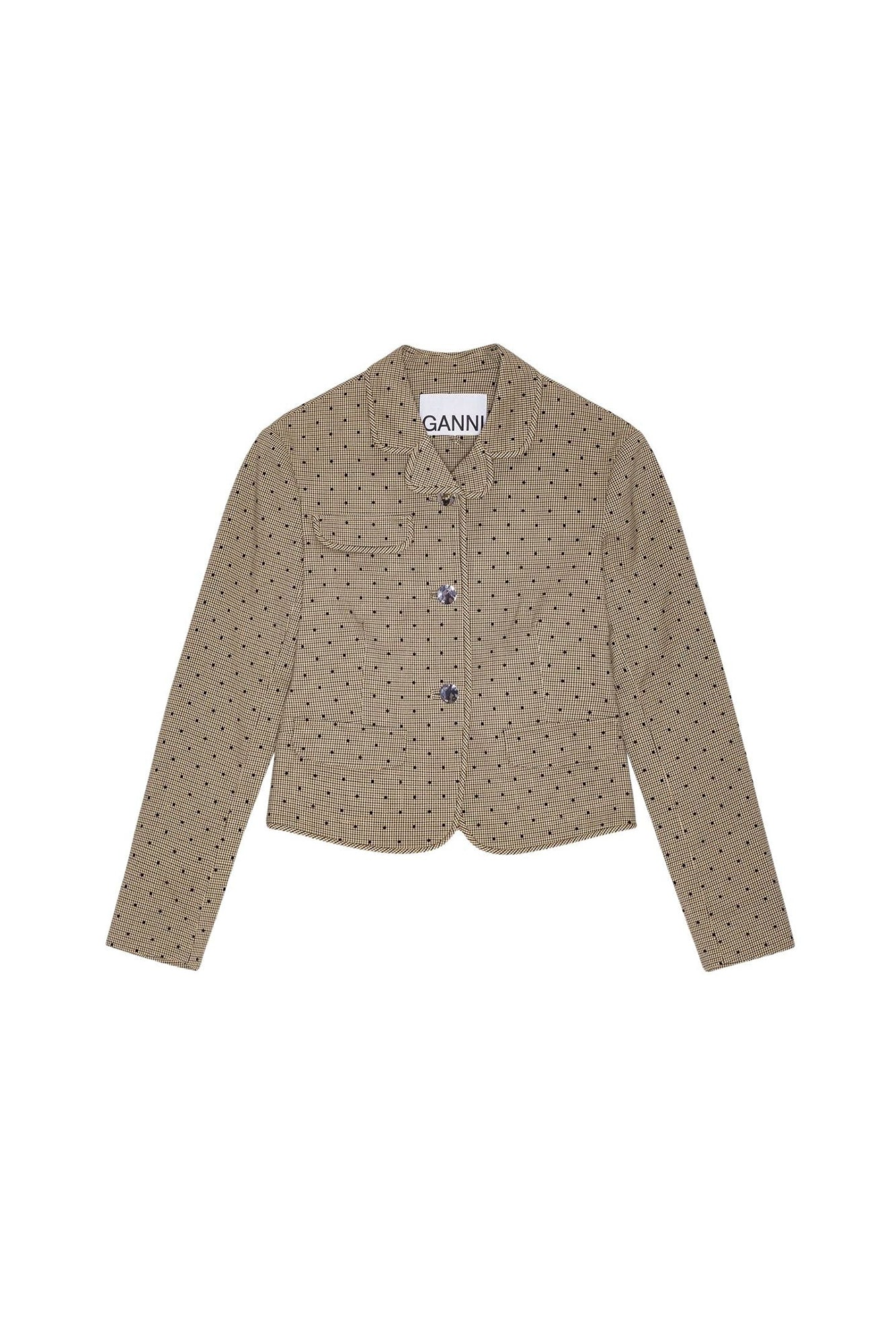 Blazer tailleur à carreaux floqués en tissu - Tiger'S Eye