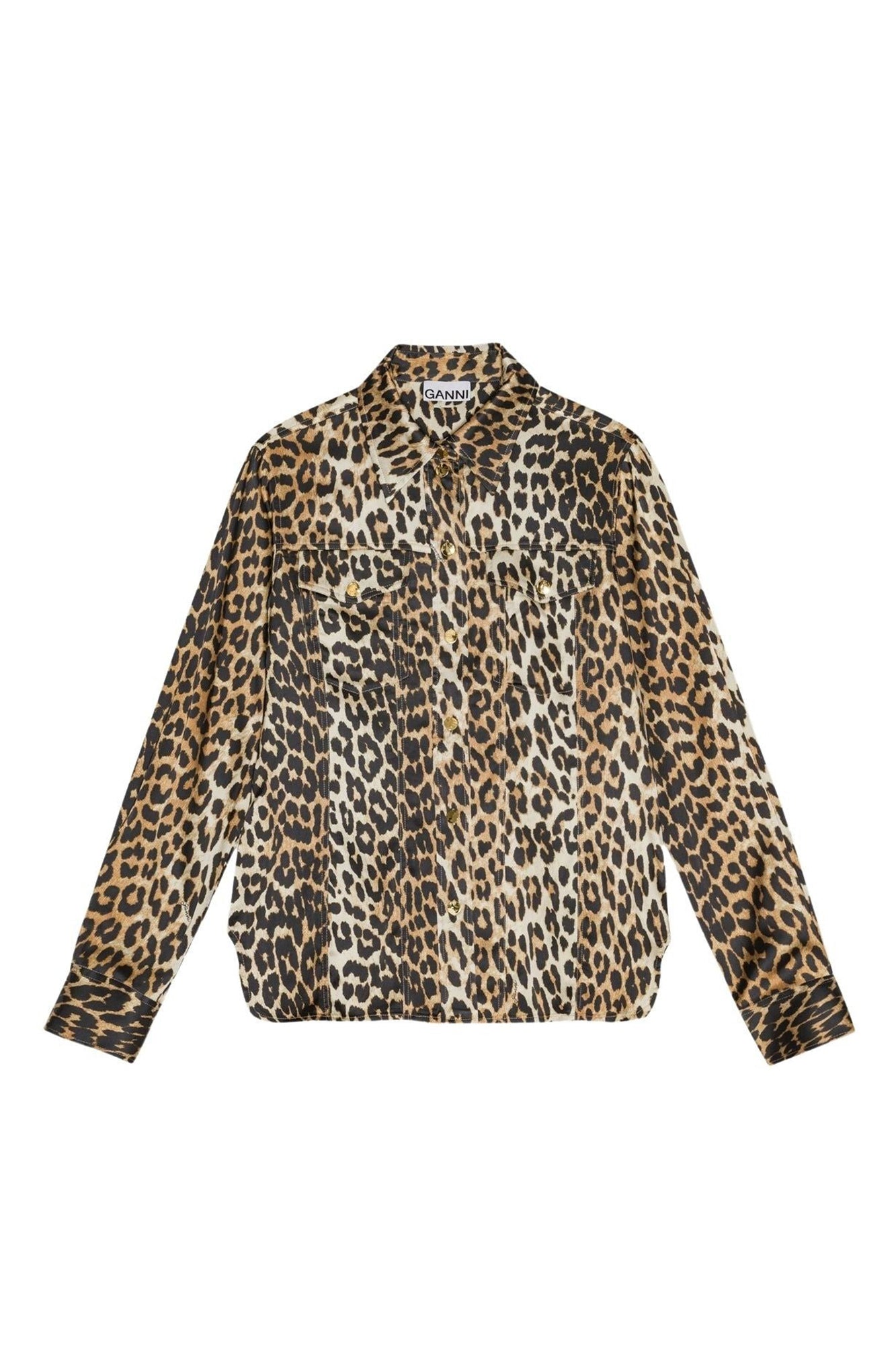 Animal print satin shirt - Leopard