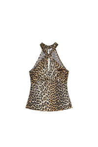 Débardeur à imprimé animal en satin - Leopard