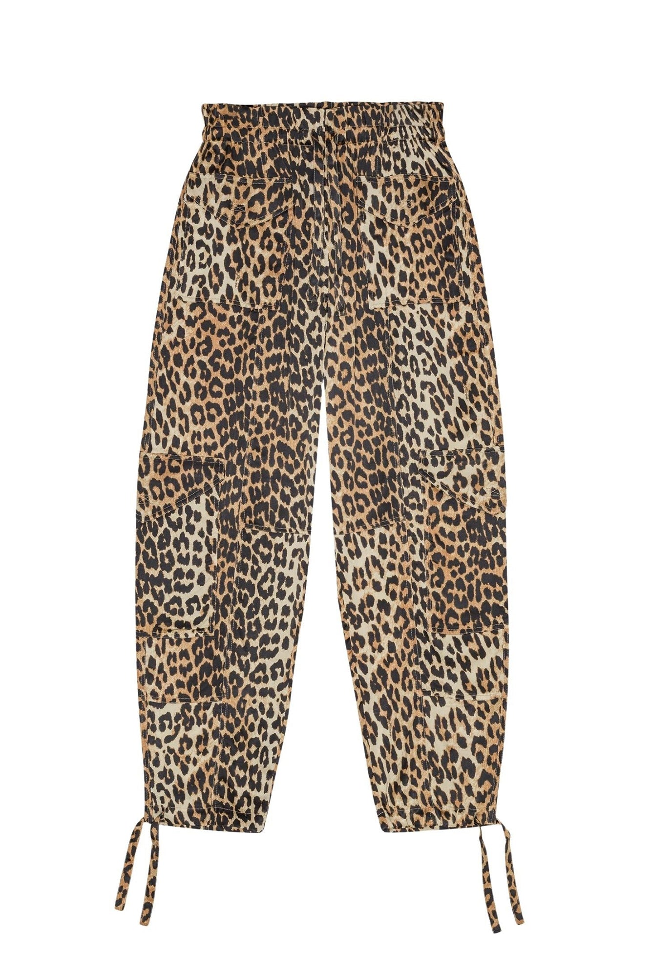 Pantalon à imprimé animal en satin - Leopard
