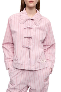 Chemise de pyjama à rayures en coton - Lilac Sachet
