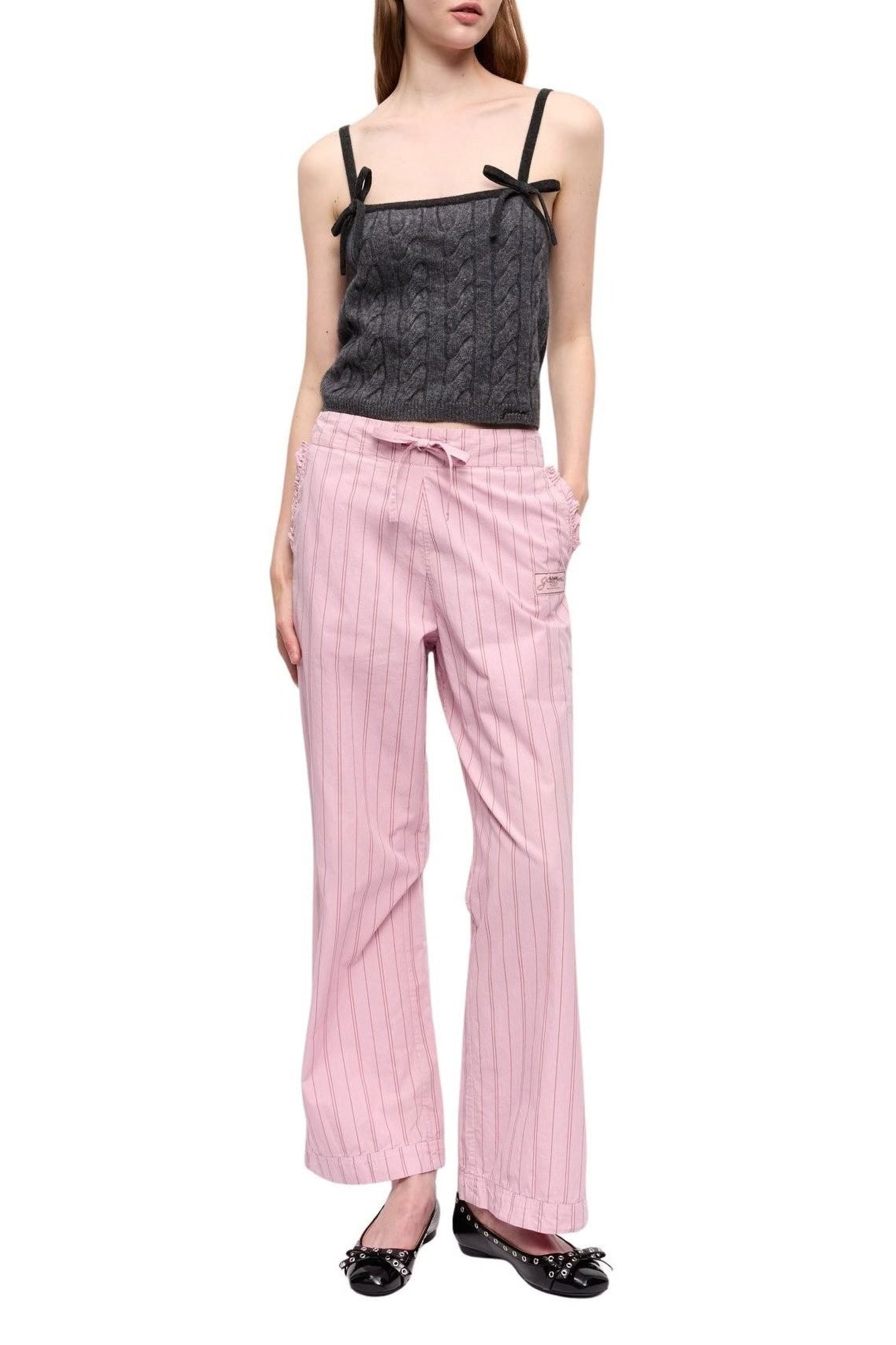 Pantalon de pyjama à rayures en coton - Lilac Sachet