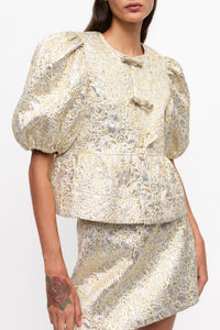 Blouse à manches courtes bouffantes irrisée - Gold & Silver
