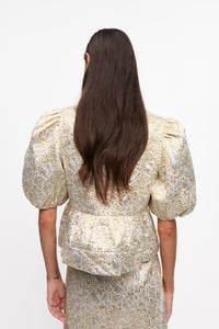 Blouse à manches courtes bouffantes irrisée - Gold & Silver