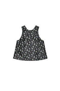 Top sans manches floral en jacquard - Black