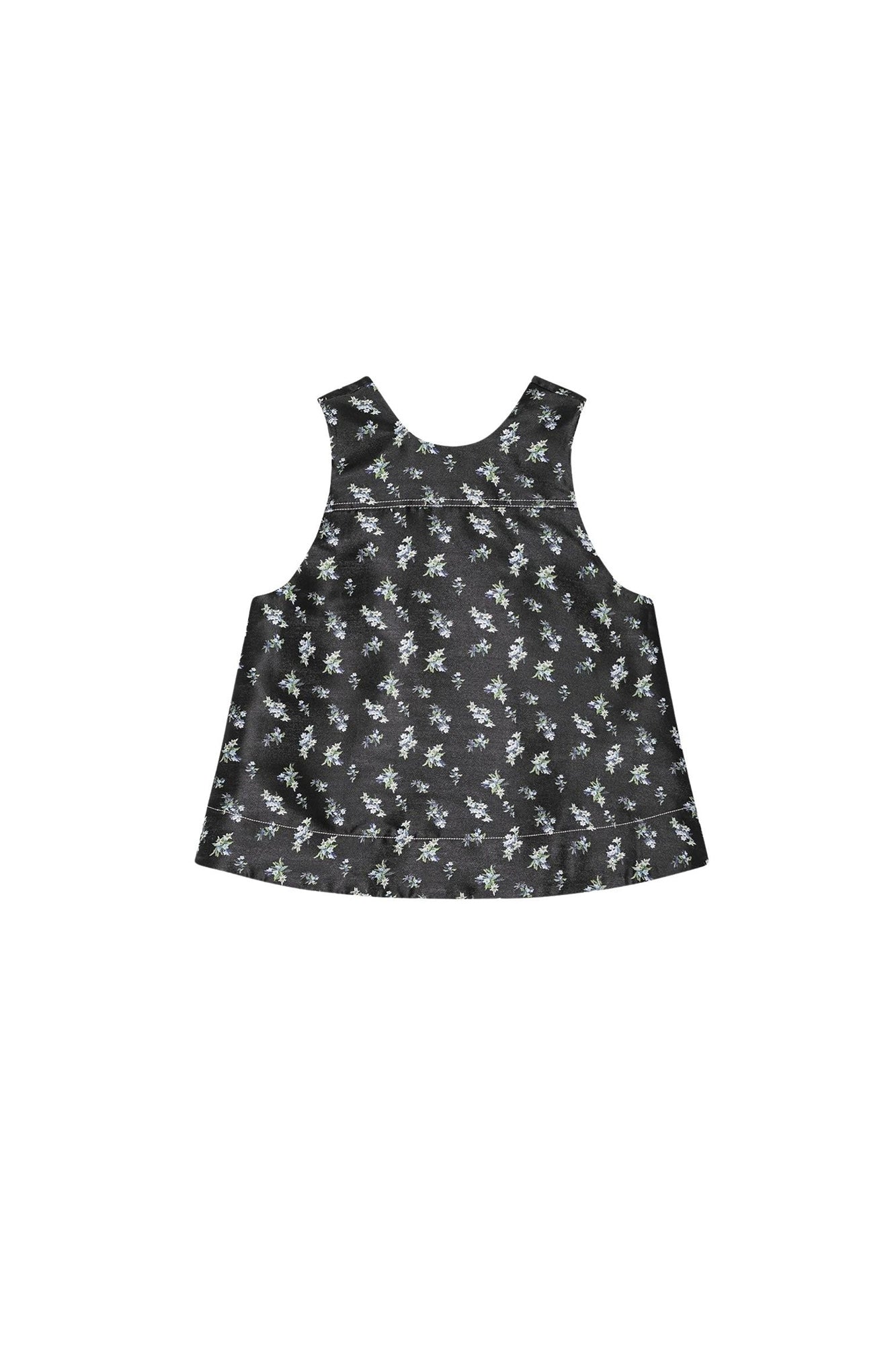 Top sans manches floral en jacquard - Black