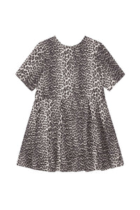 Robe courte de coton à imprimé animal en tweed - Leopard