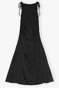 Robe froncée en satin - Black