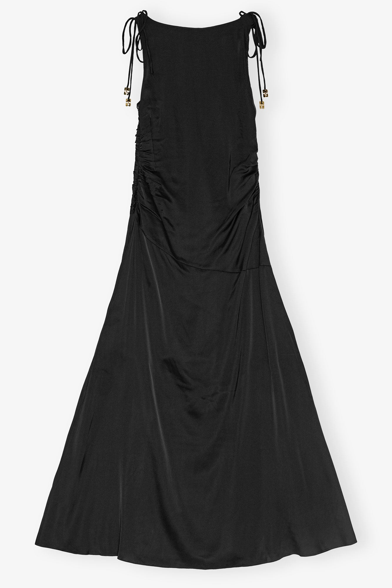 Robe froncée en satin - Black