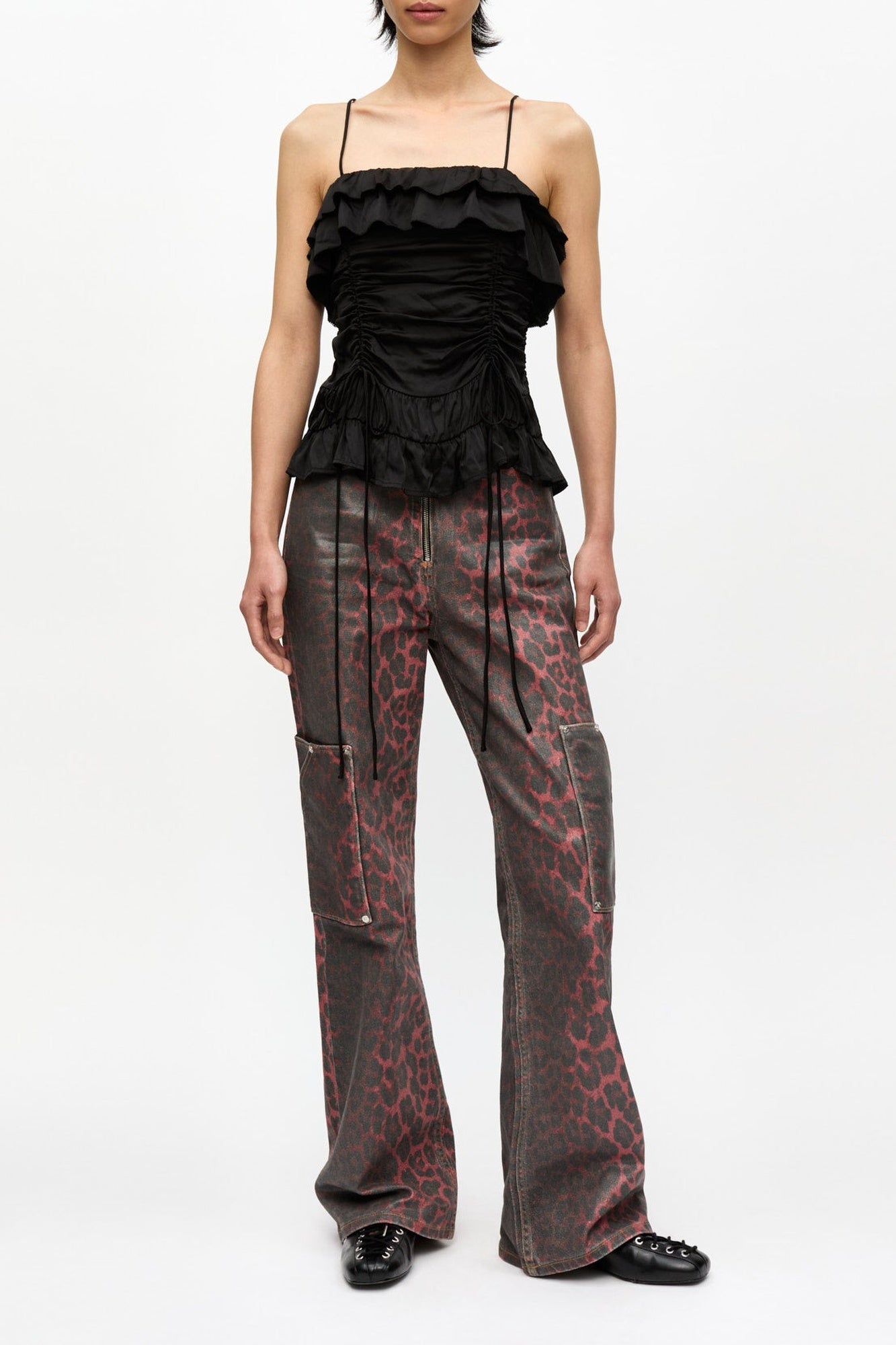 Top à enfiler en satin - Black