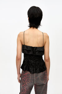 Top à enfiler en satin - Black