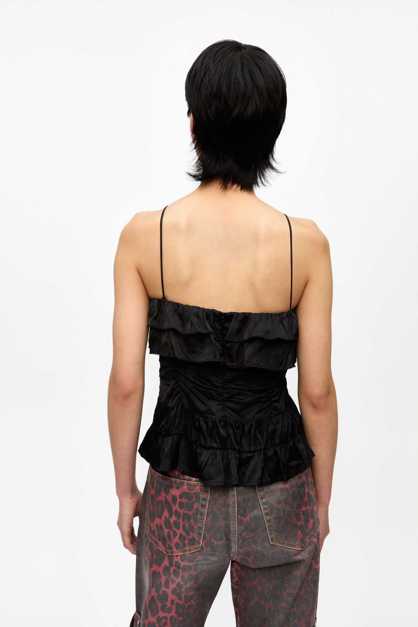 Top à enfiler en satin - Black