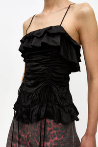 Top à enfiler en satin - Black