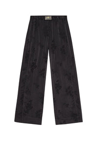 Pantalon Jacquard en satin - Black