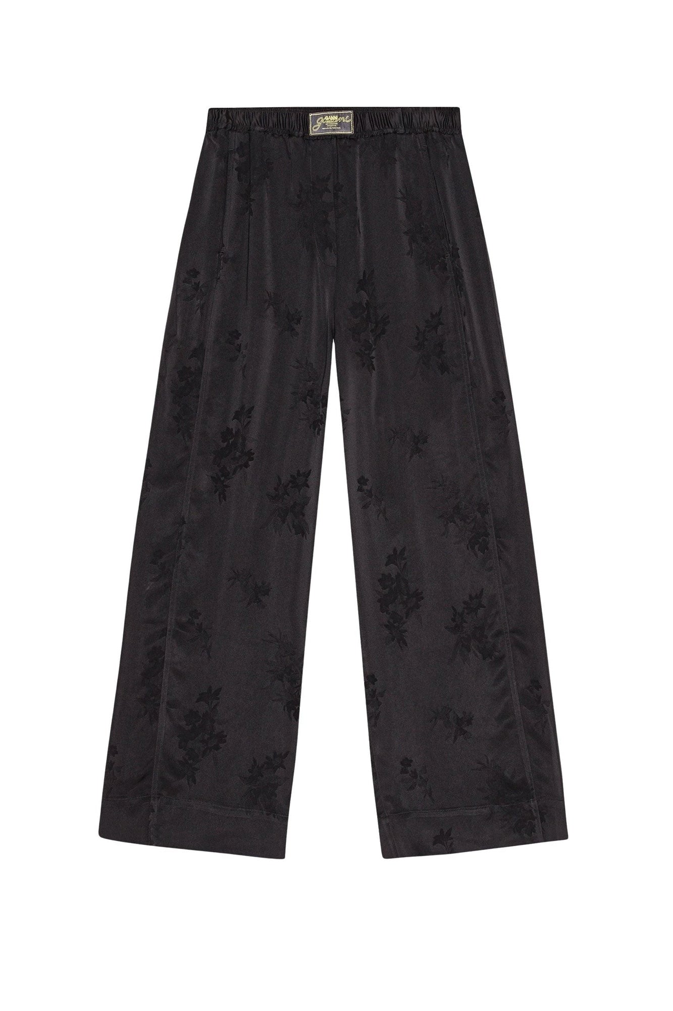 Pantalon Jacquard en satin - Black