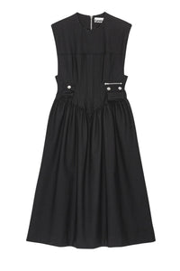 Robe midi corset épais en coton - Black