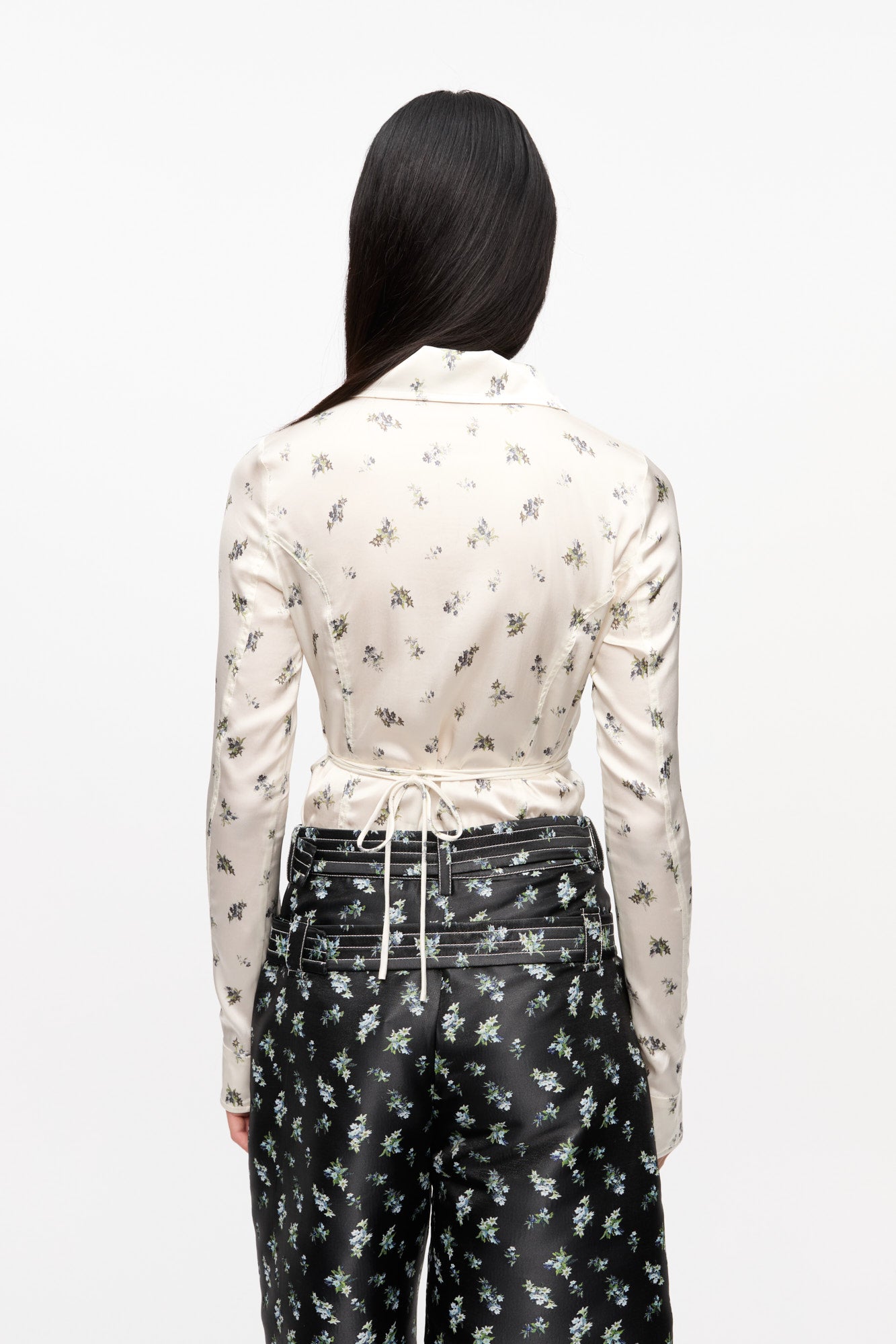 Body boutonné en satin - Egret