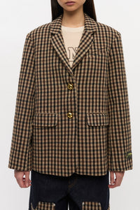 Blazer à carreaux - Chicory Coffee