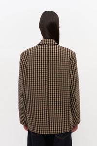 Blazer à carreaux - Chicory Coffee