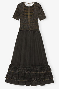 Robe smockée délavée - Black