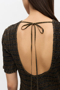 Robe smockée délavée - Black
