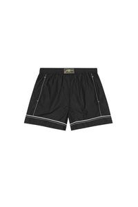Short à liseré en coton - Black