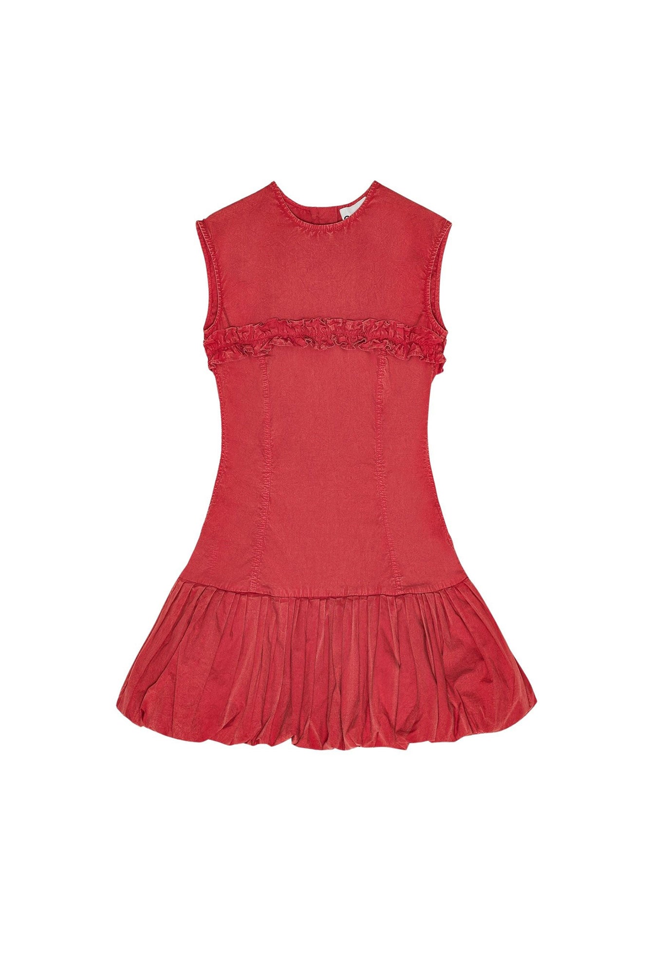 Robe courte corset délavé en coton  - Racing Red