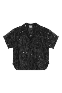 Chemise en organza ornementé - Black