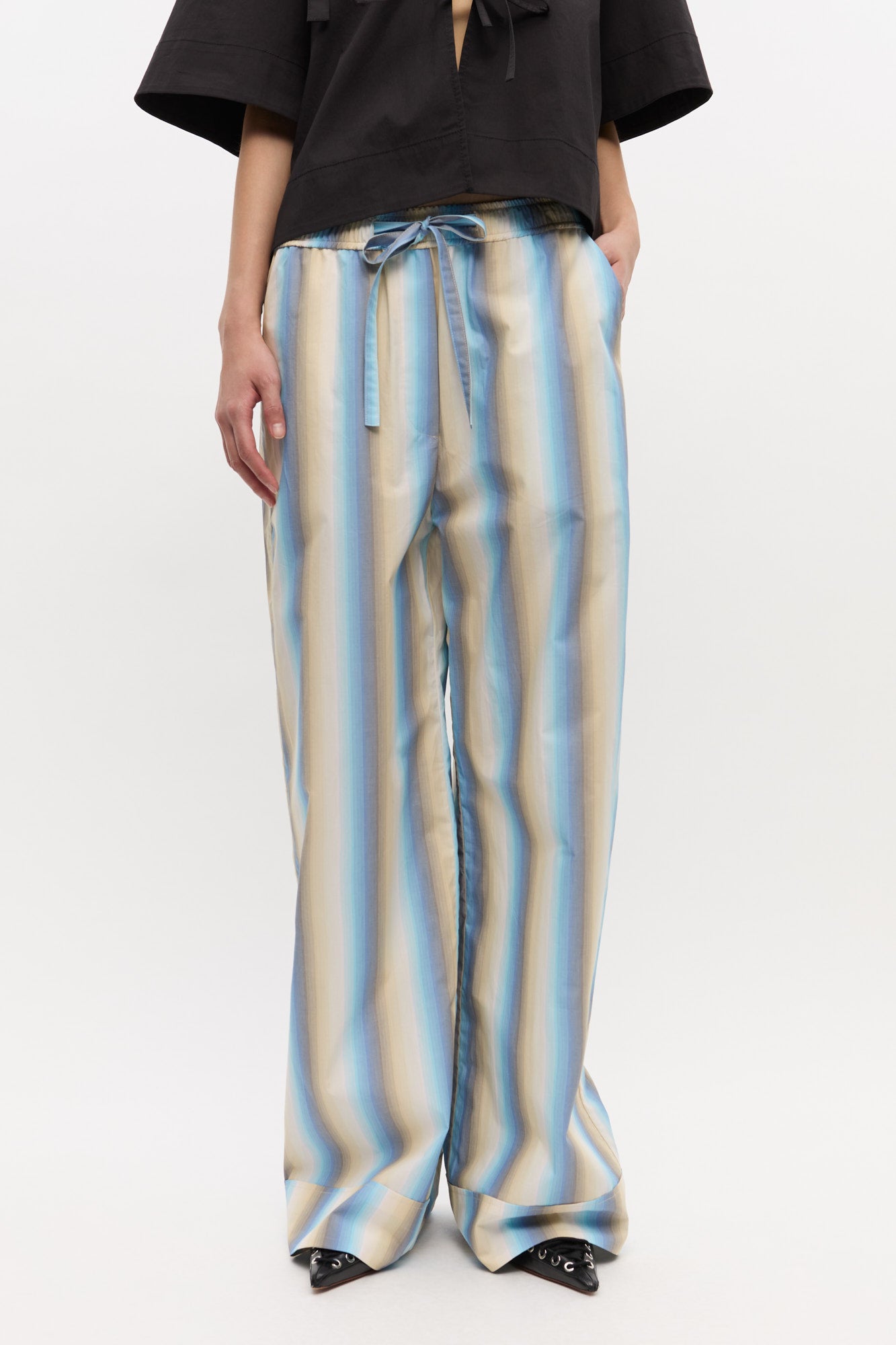 Pantalon élastique à rayures ombrées - Multicolour